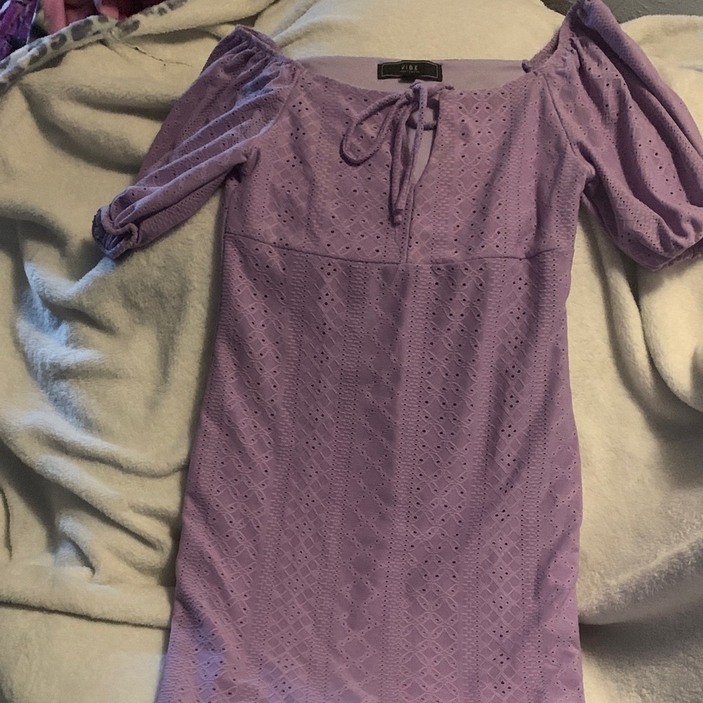 Purple Eyelet Dress